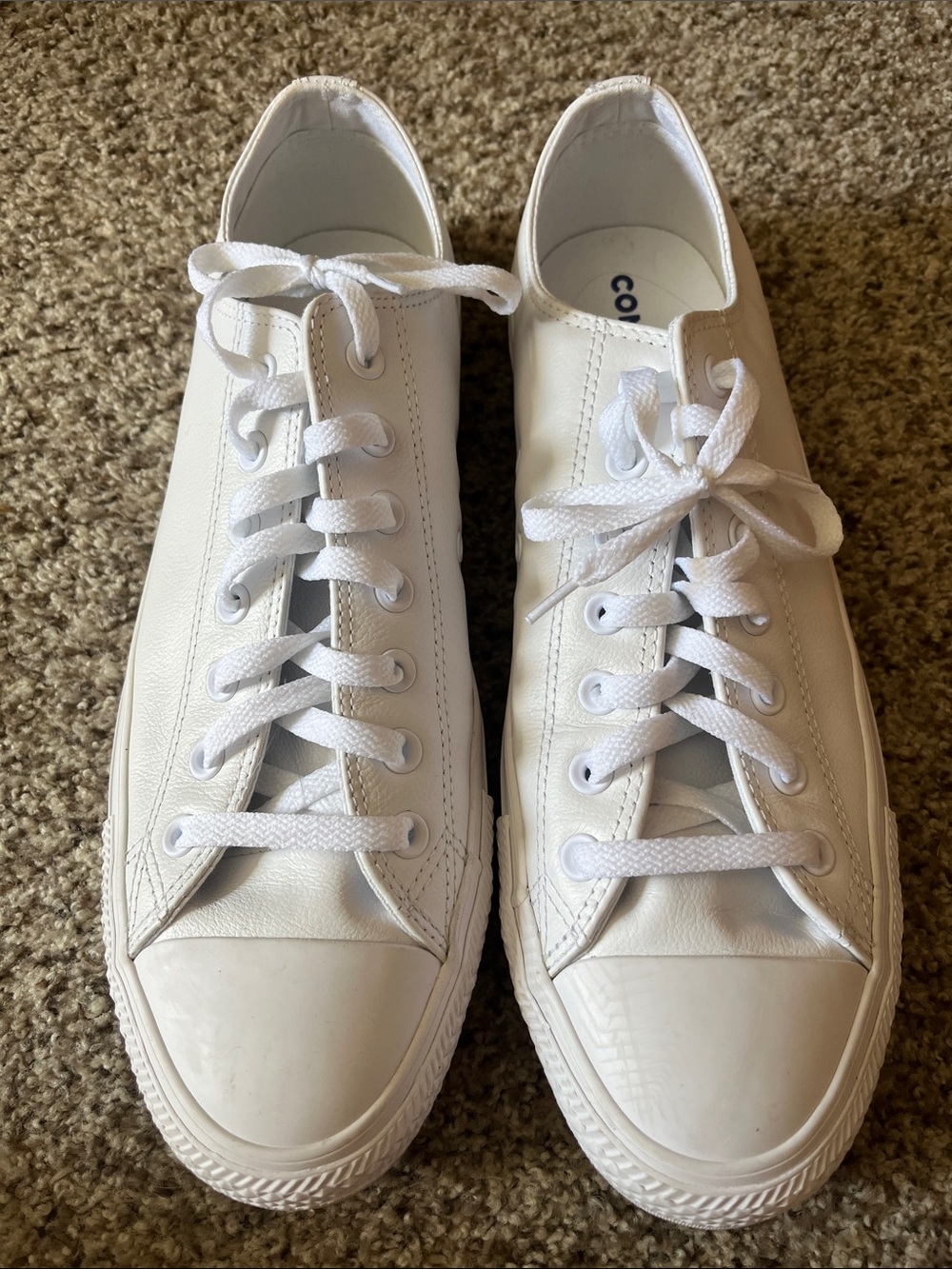 Converse Men’s White Low-Top Leather Sneakers Size 12